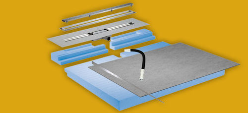 Rechteckige Duschwanne - INDORTEC®  - GUTJAHR Systemtechnik - zum Einbauen / bodengleich / Verbundwerkstoff