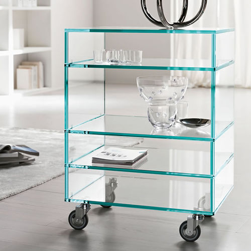 Regal mit Rollen - GRATTACIELO - TONELLI Design - modern / Glas