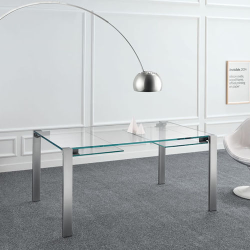 Moderner Tisch - LIVINGSTONE - TONELLI Design - Metall / Leder / Gestell aus verchromtem Metall