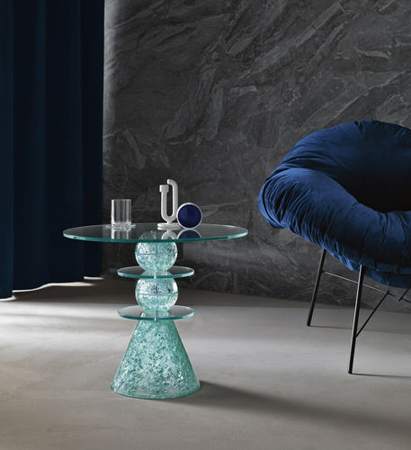 Beistelltisch / originelles Design - IL PAESE DELLE MERAVIGLIE - TONELLI Design - Glas / rund / für Privatgebrauch