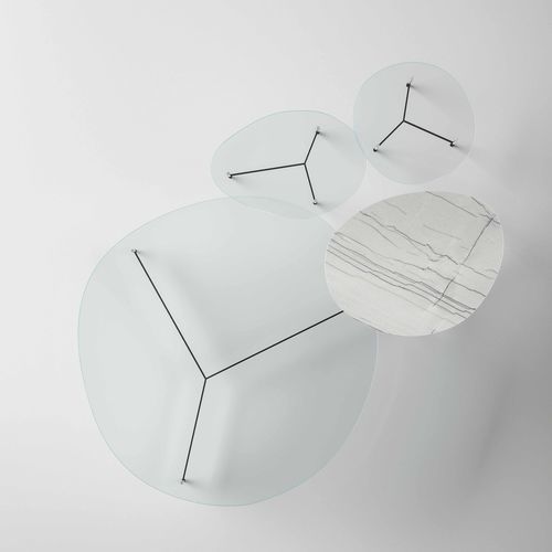 Moderner Couchtisch - AFTER9  - TONELLI Design - Glas / Holz / Marmor