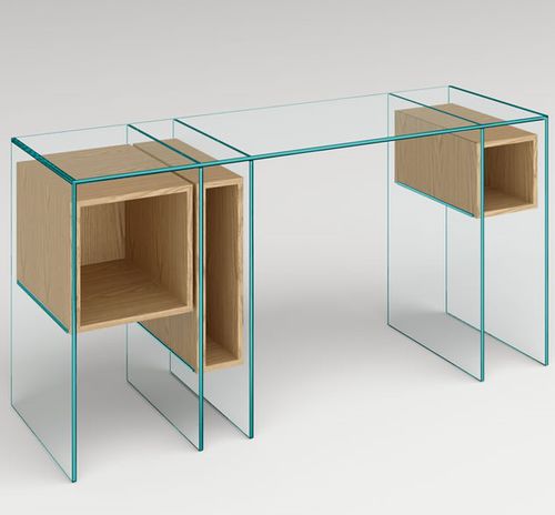 Moderner Konsolentisch - Marcell - TONELLI Design - Holz / Glas / Gestell aus Glas