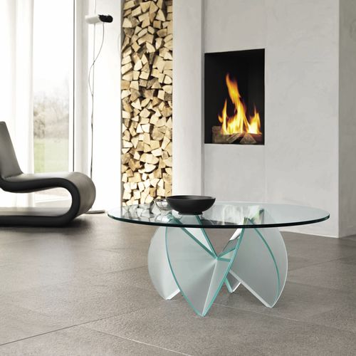 Moderner Couchtisch - ROSA DEL DESERTO - TONELLI Design - Glas / rund / für Privatgebrauch