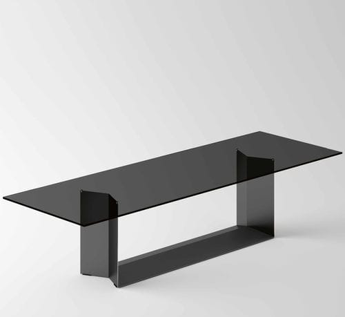 Moderner Esstisch - T5 - TONELLI Design - Glas / Keramik / Gestell aus Metall
