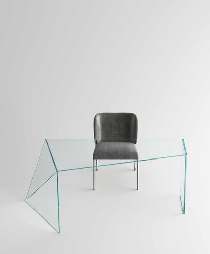 Moderner Schreibtisch - PENROSE - TONELLI Design - Glas / gerade / transparent