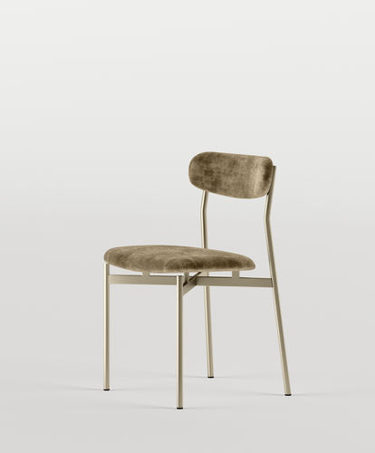 Moderner Stuhl - MIT - TONELLI Design - für den Innenraum / Stoff / Gestell aus verchromtem Metall