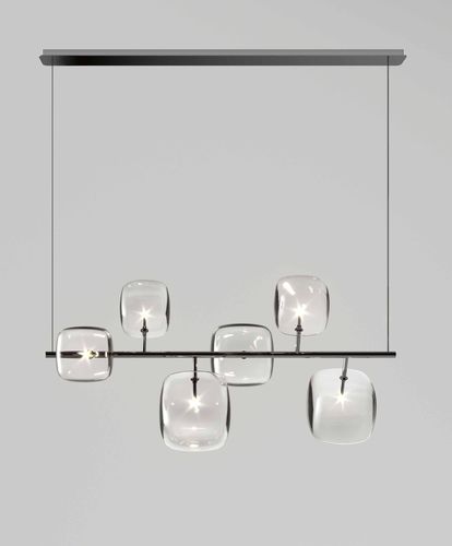 Hängelampe - HYPERION H - TONELLI Design - Metall / gewölbtes Glas / originelles Design