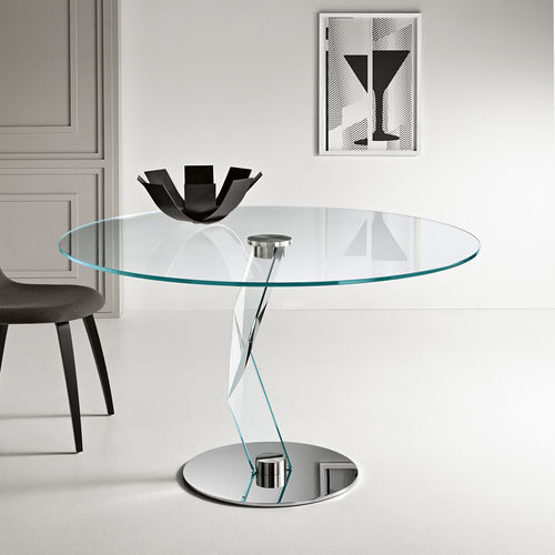 Moderner Esstisch - BAKKARAT ALTO - TONELLI Design - Glas / Kristall / Metall