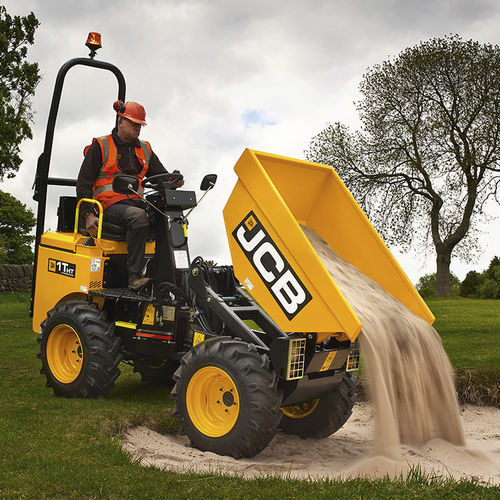 Dumper mit Gelenk - 1T - JCB Deutschland GmbH - mit Gummireifen / Tier 1 / für Baustelle