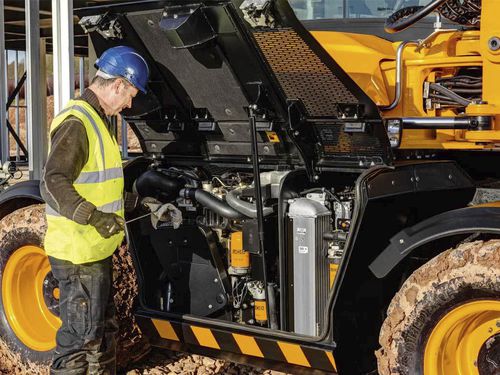 Bagger mit Gummireifen - HYDRADIG 110W - JCB Deutschland GmbH - für Materialumschlag