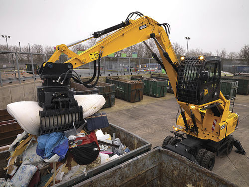 Bagger mit Gummireifen - JS20MH  - JCB Deutschland GmbH - für Materialumschlag