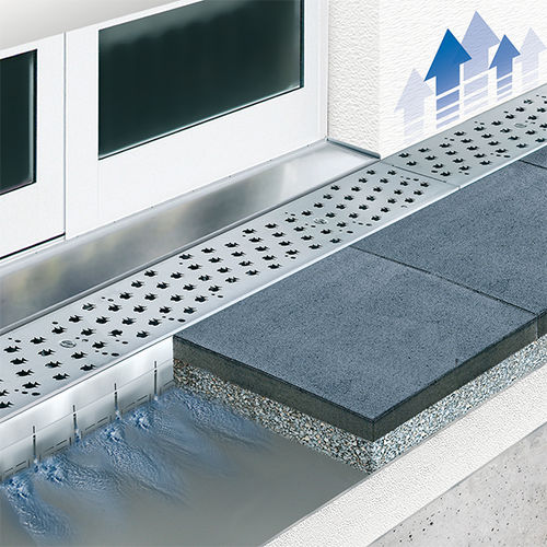 Gitter-Abflussrinne - MEATEC - MEA Water Management - MEA Bautechnik GmbH - Schlitz / Polymerbeton / Edelstahlgitter