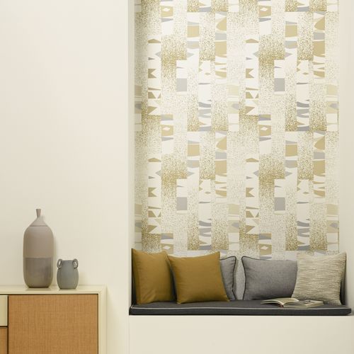 Moderne Tapete - BETULA  - LELIEVRE - Motiv / weiß / blau