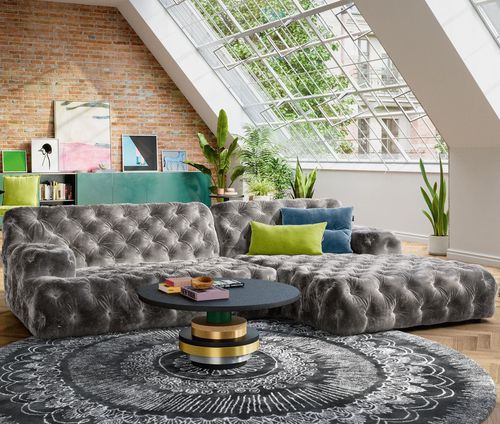 Modulsofa - COCOA ISLAND - BRETZ - Chesterfield / Stoff / mit Armlehnen