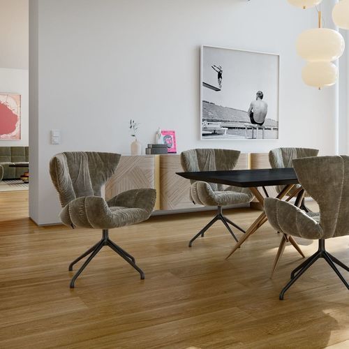Moderner Esszimmerstuhl - CASSIA - BRETZ - für den Innenraum / Stoff / Gestell aus Aluminium