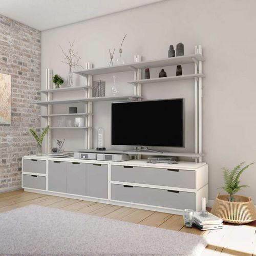 Moderne Wohnwand - ESPACE LOGGIA - lackiertes Holz / Modul