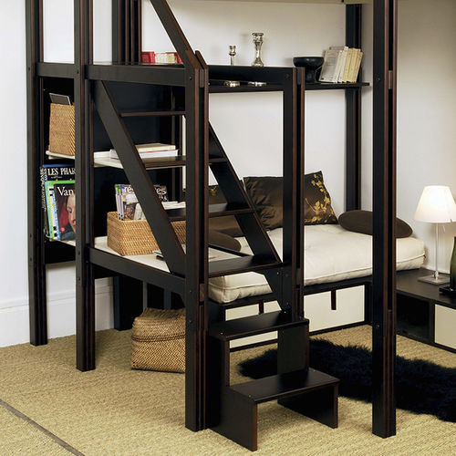 Gerade Treppe - ESPACE LOGGIA - Holzstufen / mit Holzstruktur / für Privatgebrauch