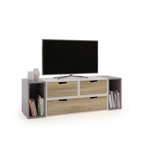 Modernes Fernsehmöbel - ESPACE LOGGIA - Modul / Eiche / MDF