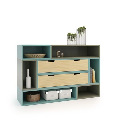 Modernes Sideboard - ESPACE LOGGIA - Eiche / MDF / Kiefer