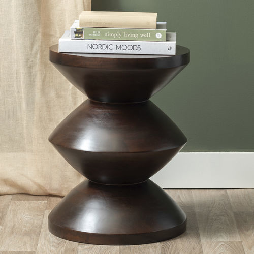 Moderner Beistelltisch - Totem - KARLSSON CLOCKS - Holz / Gestell aus Holz / rund