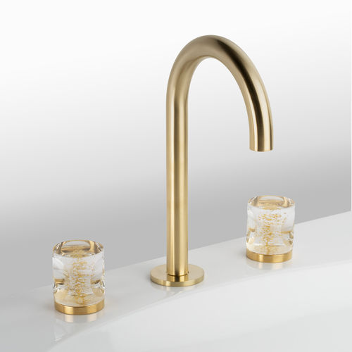 Zweigriffmischer für Waschtisch - C23-1301 CÉLESTE - Cristal&Bronze - Aufsatz / Messing / Gold