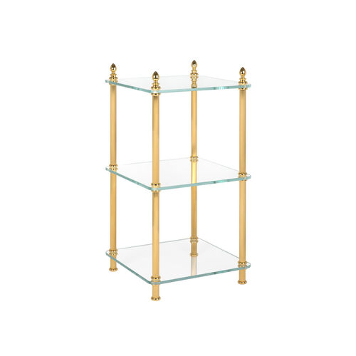 Klassischer Lampentisch - FS01-6123 - Cristal&Bronze - Glas / Gestell aus Messing / quadratisch