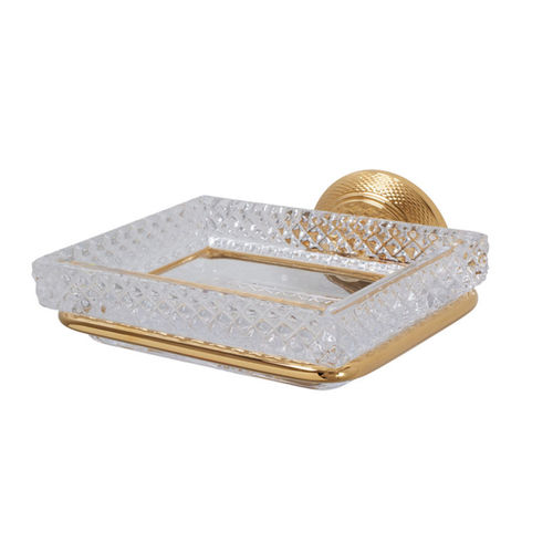 Wandmontierter Seifenhalter - C43-516 &Eacute;L&Eacute;GANCE CLASSIQUE - Cristal&Bronze - Messing / Kristall