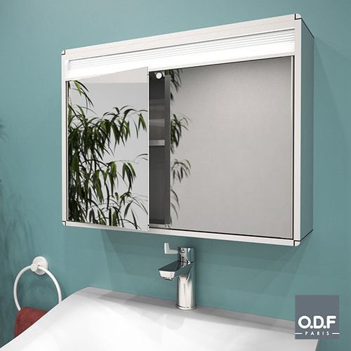 Badezimmerschrank mit Spiegel / mit integrierter Beleuchtung - 8520 11 - ODF Paris - modern / Metall / Glas