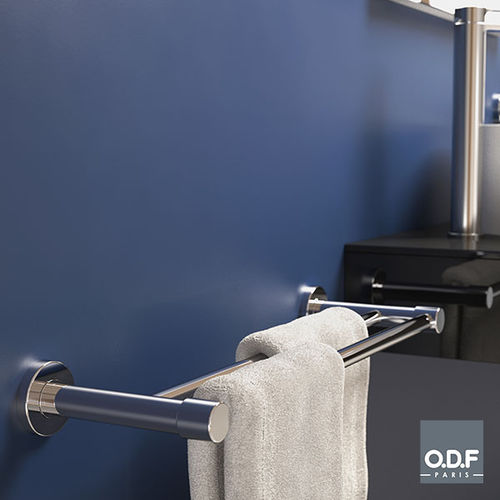 Handtuchhalter / 2 Stangen - 495 01 01 - ODF Paris - wandmontiert / verchromter Messing / für Hotels