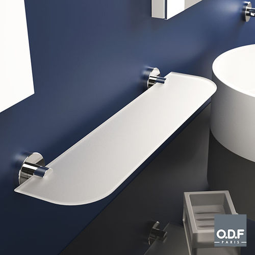Wandmontiertes Regal - 450 01 01 - ODF Paris - modern / verchromter Messing / Milchglas