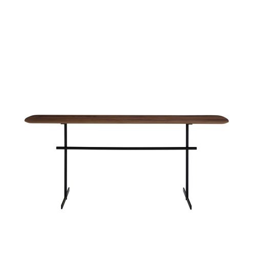 Moderner Beistelltisch - PRADO - CINNA - amerikanischer Nussbaum / lackierter Stahl / Gestell aus lackiertem Stahl