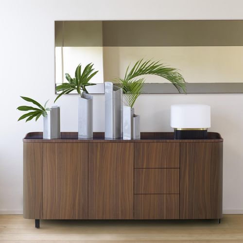Modernes Sideboard - POSTMODERNE - CINNA - Nussbaum / lackiertes MDF / Natureiche