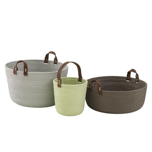 Leder-Ablagekorb - CHARMOTTE - CINNA - Rattan