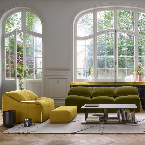 Modernes Sofa - PLUMY - CINNA - Stoff / Polyurethanschaum / blau