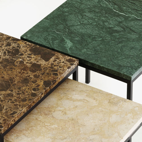 Moderner Couchtisch - AMADORA - CINNA - lackierter Stahl / Marmor / Gestell aus lackiertem Stahl