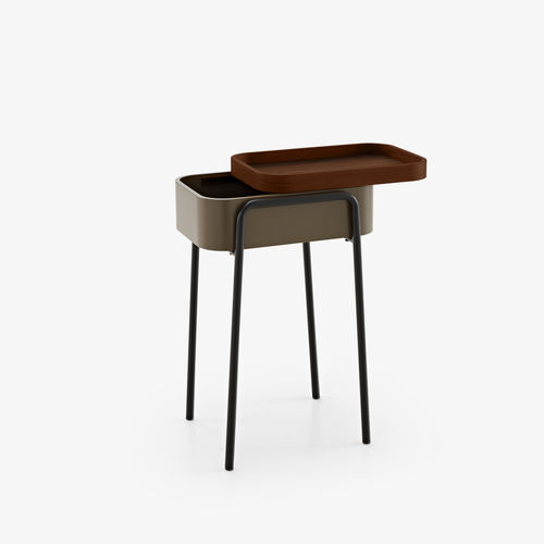 Moderner Beistelltisch - COULISS - CINNA - lackiertes Holz / amerikanischer Nussbaum / Tropenholz