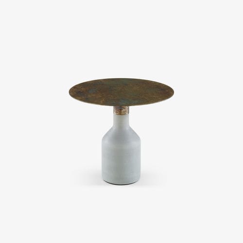 Moderner Beistelltisch - OXYDATION - CINNA - Metall / Stein / Gestell aus Stein
