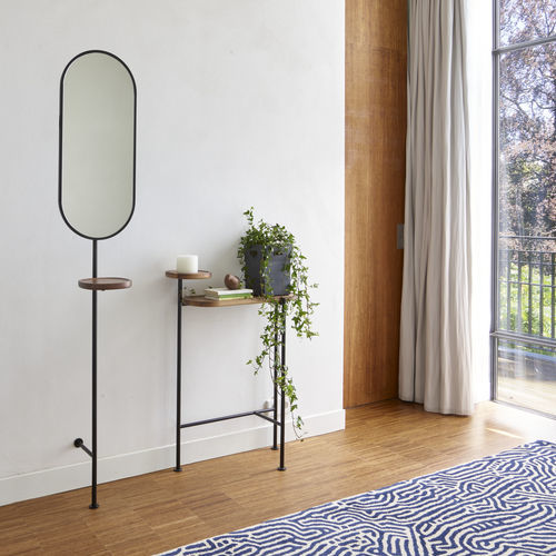 Konsolentisch / originelles Design - LOOMY - CINNA - amerikanischer Nussbaum / Stahl / Satin