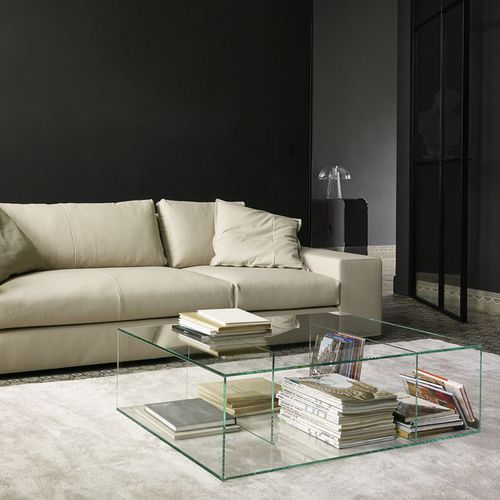 Moderner Couchtisch - SALDO - CINNA - Glas / Gestell aus Glas / rechteckig