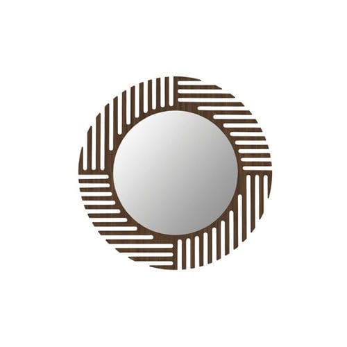 Wandmontierter Spiegel - VEKTOR - ROCHE BOBOIS - modern / rund / Holzfurnier
