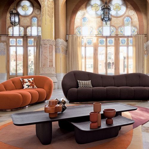 Moderner Couchtisch - RIO IPANEMA - ROCHE BOBOIS - MDF / Gestell aus Eiche / rechteckig