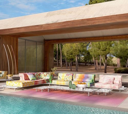 Modulsofa - MAH JONG  - ROCHE BOBOIS - modern / für Außenbereich / Stoff