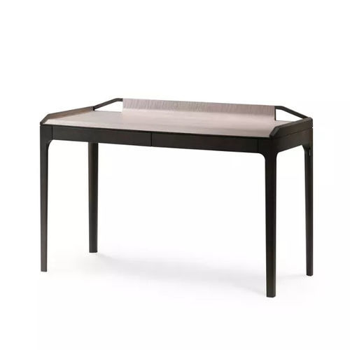 Bodenstehender Schreibtisch - TANGO - ROCHE BOBOIS - modern / Leder / Eiche