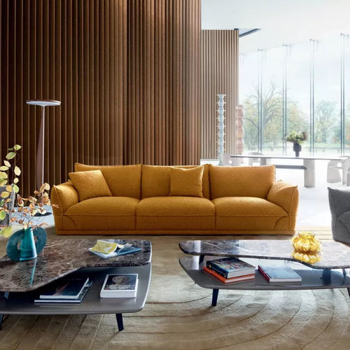 Modernes Sofa - PALATINE - ROCHE BOBOIS - Stoff / grau / braun
