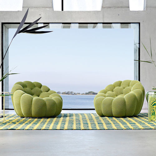 Moderner Sessel - BUBBLE - ROCHE BOBOIS - Stoff / Tanne / grau