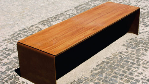 Moderne öffentliche Sitzbank - VILAR DE MOUROS - EUROBOLLARD - COR-TEN®-Stahl