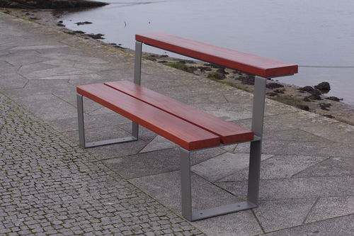 Moderne Bank für den öffentlichen Raum - CONVERTIBLE TABLE CAIA - EUROBOLLARD - Holz / Stahl