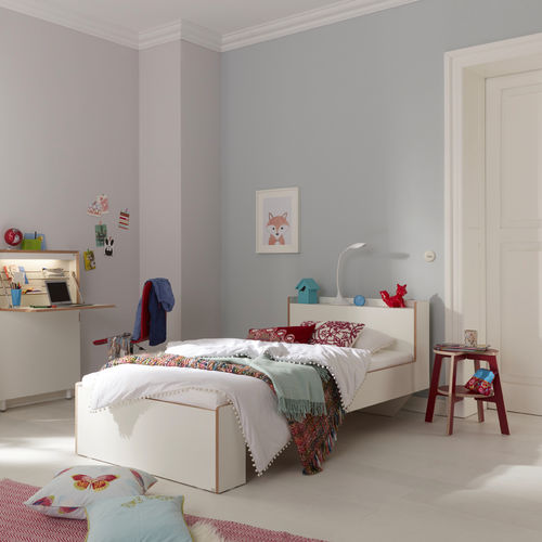 Einpersonenbett - NOOK - Mueller Moebelwerkstätten - modern / Kopfteil / mit integriertem Stauraum