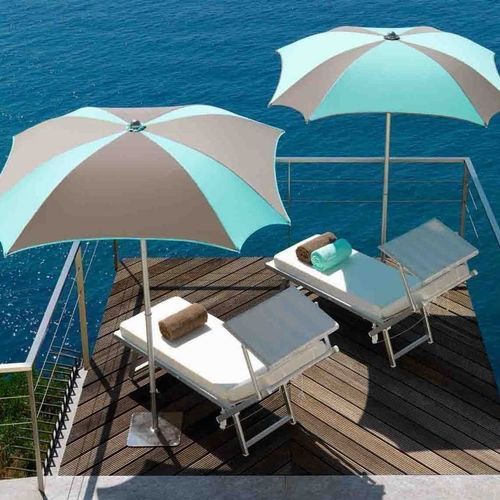 Quadratischer Sonnenschirm - ZEFIRO - Crema Outdoor S.r.l. - mit Zentralmast / Stoff / Aluminium