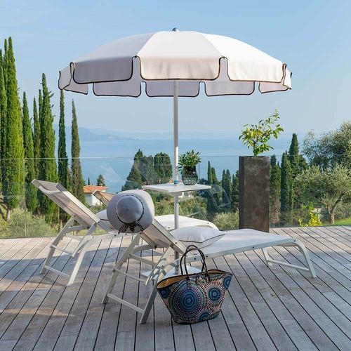 Runder Sonnenschirm - POSEIDON - Crema Outdoor S.r.l. - mit Zentralmast / Stoff / Aluminium